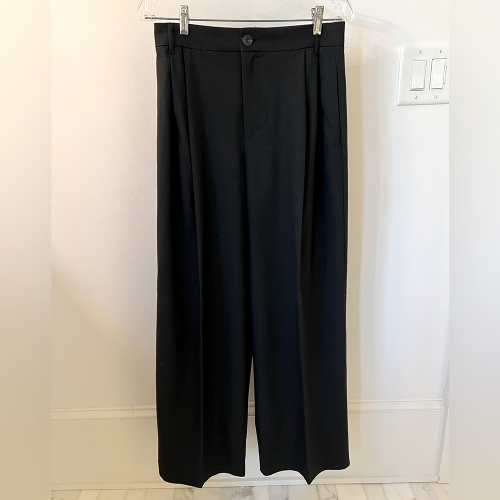Zara Black Pleated Wide Leg Pant - Picture 2 of 6